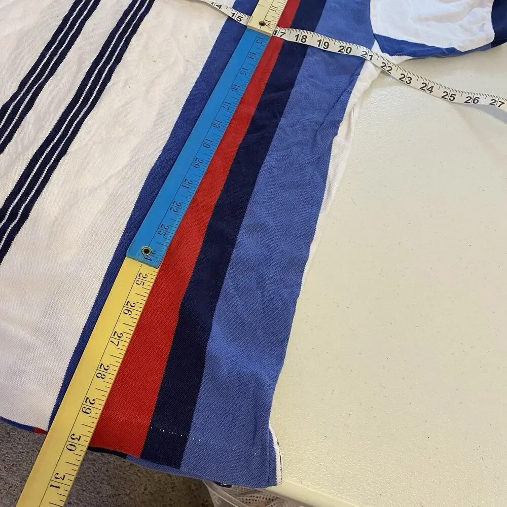 Vintage Ralph Lauren Chaps Short Sleeve Polo Shirt Men's L Colorful Striped Logo